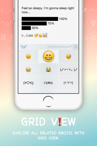 Emoji Keyboard Shortcut Extension - Auto Emojis and Japanese Emoticons Suggestion Custom Keyboard for iOS 8 screenshot 4