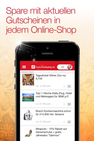 gutscheinbunny.de - kostenlose Gutschein App findet Gutscheine für jeden Online-Shop screenshot 2
