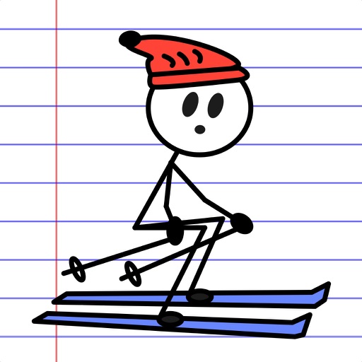 Stick Man Skiing Icon