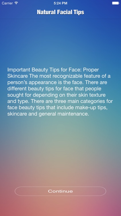 Natural Facial Tips