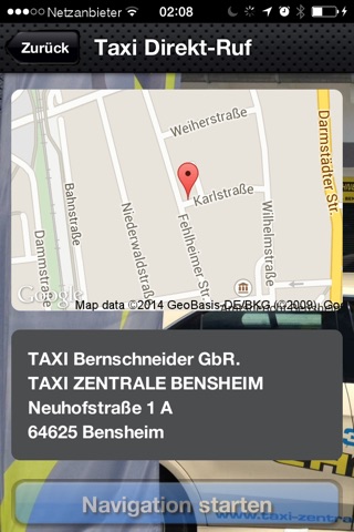 TAXI Zentrale Bensheim screenshot 2