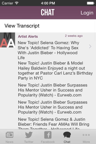 My Artist Alerts Premium for Justin Bieber screenshot 4