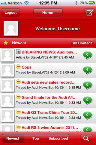 AutoForums 4 Audi's (FanSite) screenshot 2