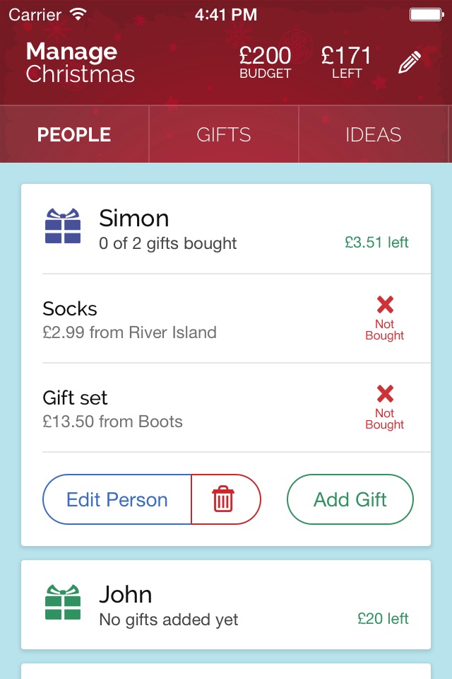 Manage Christmas - Christmas Gift List Manager screenshot 2