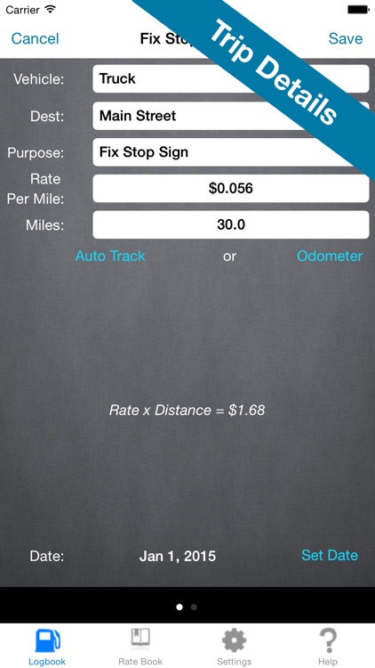 Mileage Expense Log 7 - Miles Tracker for Business, Tax, and Charity Deductions screenshot-3