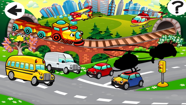 A Busy City Shadow Game: Learn and Play for Children with Vehicles