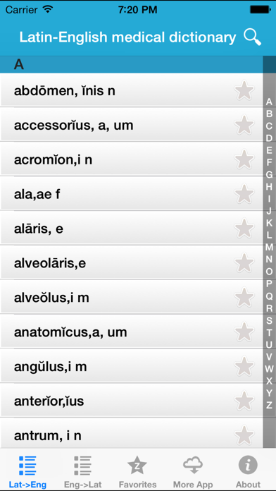 Latin medical terms dictionary Screenshot 2