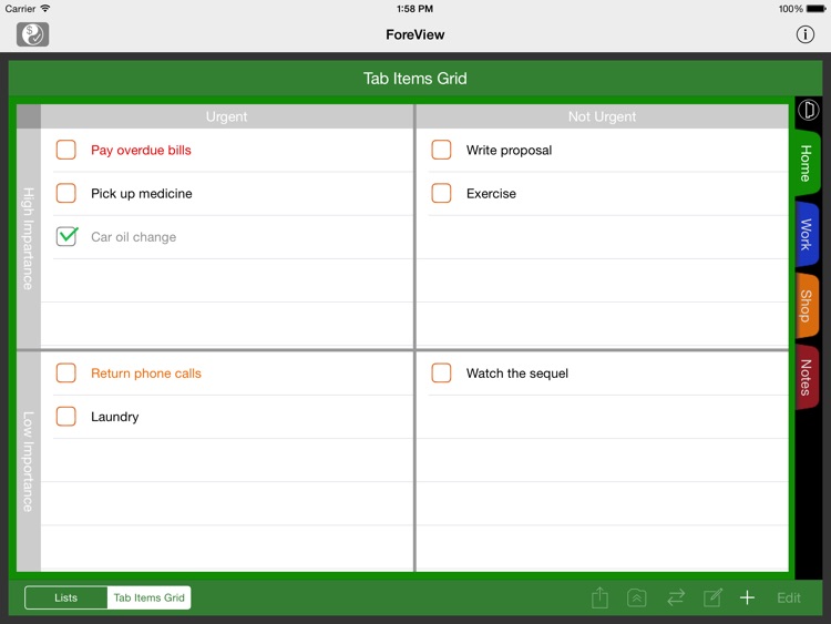 ForeView for iPad:To Do + Bills Tracker