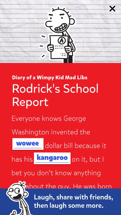 Diary of a Wimpy Kid Mad Libs