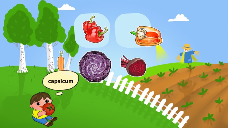 study fruits, vegetables and mushrooms - cognitive and educational games for preschoolers and toddlers from 3+ with English and Russian voice-over. screenshot-3