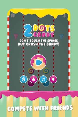 2 Dots Candy - Don’t touch the spikes but crush the candy ! Amazing fun endless game screenshot 3