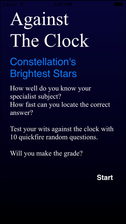 Against The Clock - Constellation's Brightest Stars