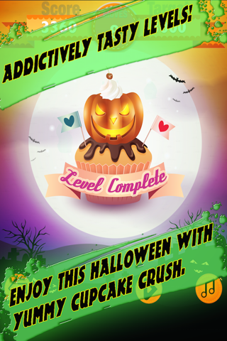 Halloween CupCake Crush Mania - free games for kids , boys and girls on halloween scary chill nights screenshot 4