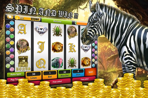 An Ancient Jungle Gold and Black Diamond Treasures Casino Slot screenshot 3