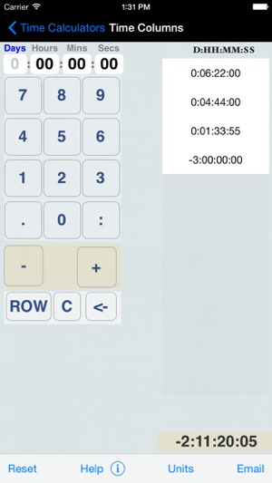 Hours, Minutes & Seconds Calculator with