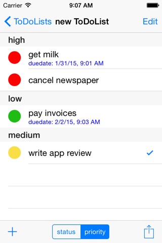 ToDoLists screenshot 2