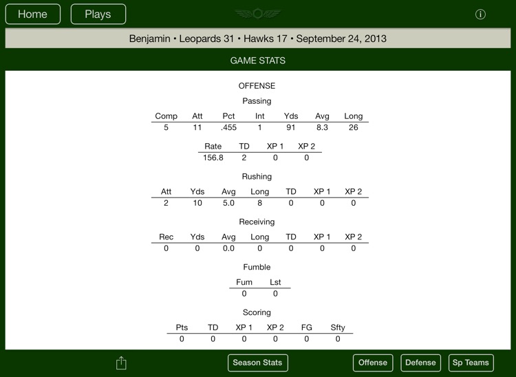 Stat Tap Football HD screenshot-3