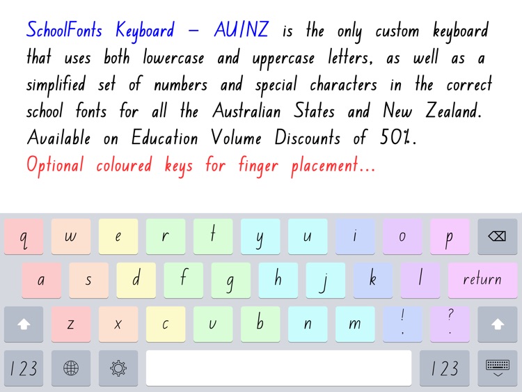 SchoolFonts Keyboard - AU/NZ Lowercase and Uppercase