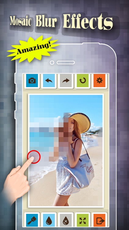 Mosaic Blur Effects Filter Pro - Censor Pixelate Photo Editor: Touch to Show & Hide Selected Area screenshot-3
