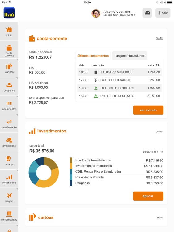 Itaú para iPad