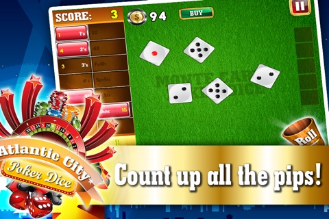 Atlantic City Poker Dice FREE - Best VIP Addicting Yatzy Style Casino Game screenshot 3