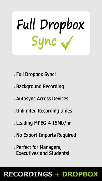 Recorder for Dropbox (Dropbox Sync Audio Recorder for Voice Memos)
