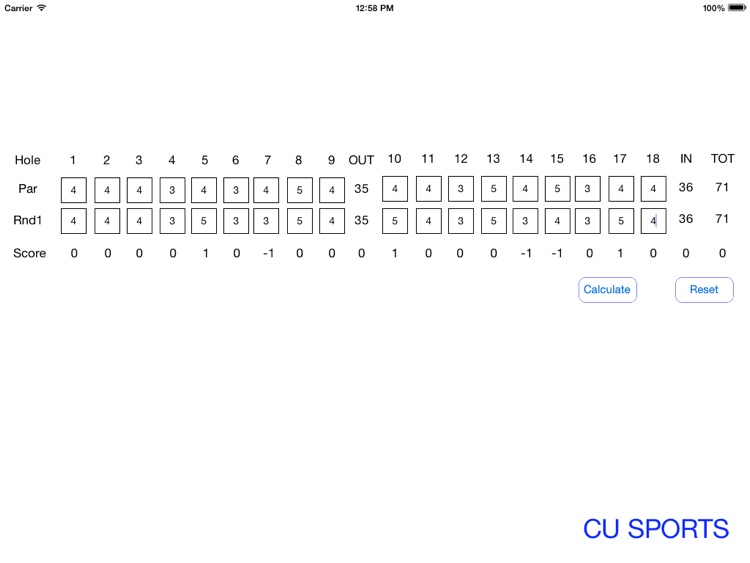 Golf-Scorecard