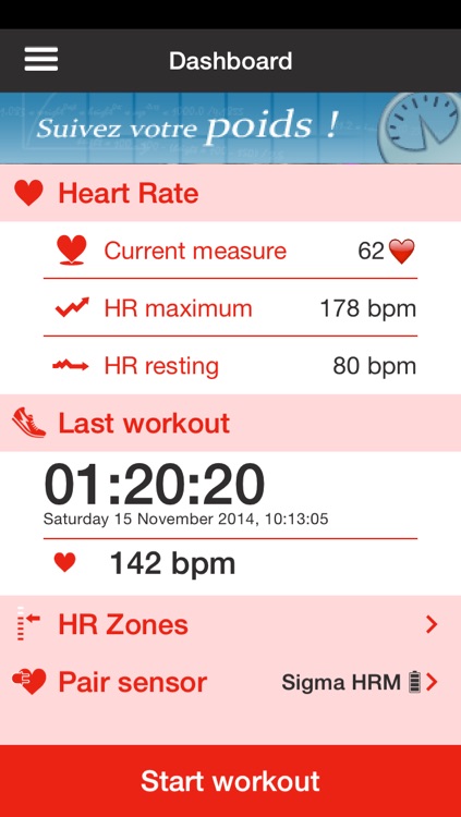 HR Tracker, Calc your Heart Rate during a workout