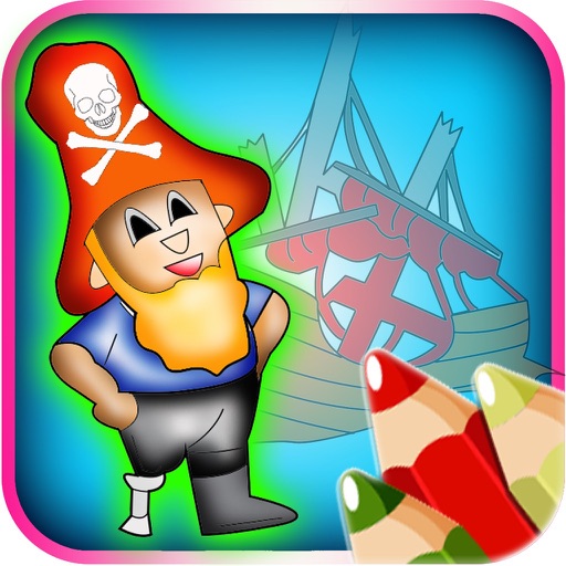 Coloring time Kiddos Pro - color the funky world of pirates icon
