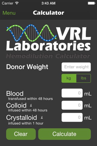 VRL Specimen Suitability screenshot 4