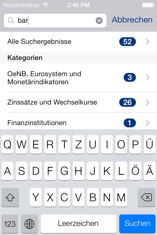 OeNB Statistics screenshot 3