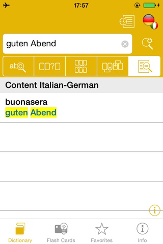 German <-> Italian Talking Dictionary Global Mondadori Langenscheidt screenshot 3