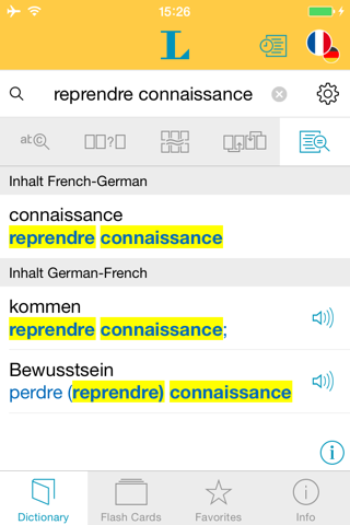 Französisch <-> Deutsch Wörterbuch Basic mit Sprachausgabe screenshot 2