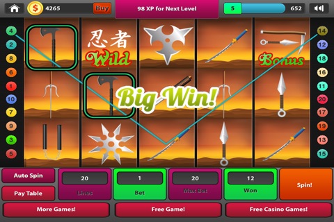 Ninja Slots - Beat Lucky Clumsy 777 Casino Players! screenshot 4
