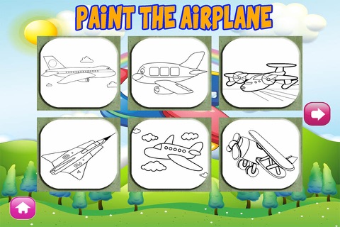 Airplanes and Trains Coloring Book - Art Plane and Friends: FREE App for Children screenshot 2