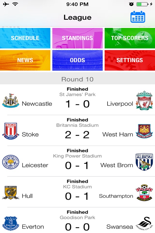 latest football results
