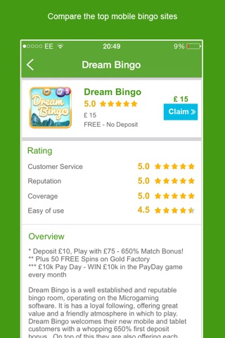 Free Bingo App - Review the top mobile apps & play for money with William Hill, Ladbrokes, Think, Cheeky & Iceland Bingo screenshot 3