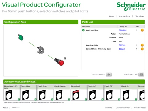 16mm Operator Interface Visual Product Configurator screenshot 3