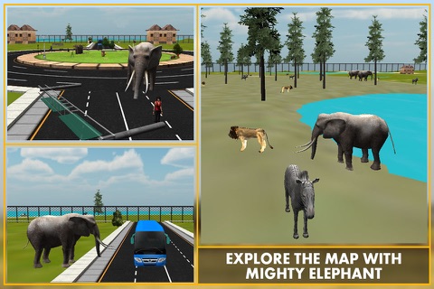 Elephant 3D Simulator – Enjoy City Rampage with Wild Animals screenshot 2