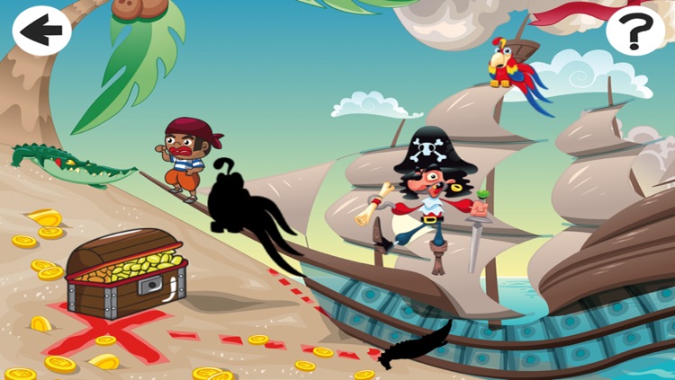 A Crazy Pirate-s Captain Hook Teach-ing Kid-s Game-s to Spot the Shadow