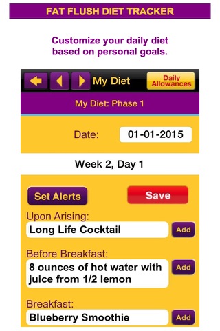 Fat Flush Diet & Meal Tracker screenshot 2