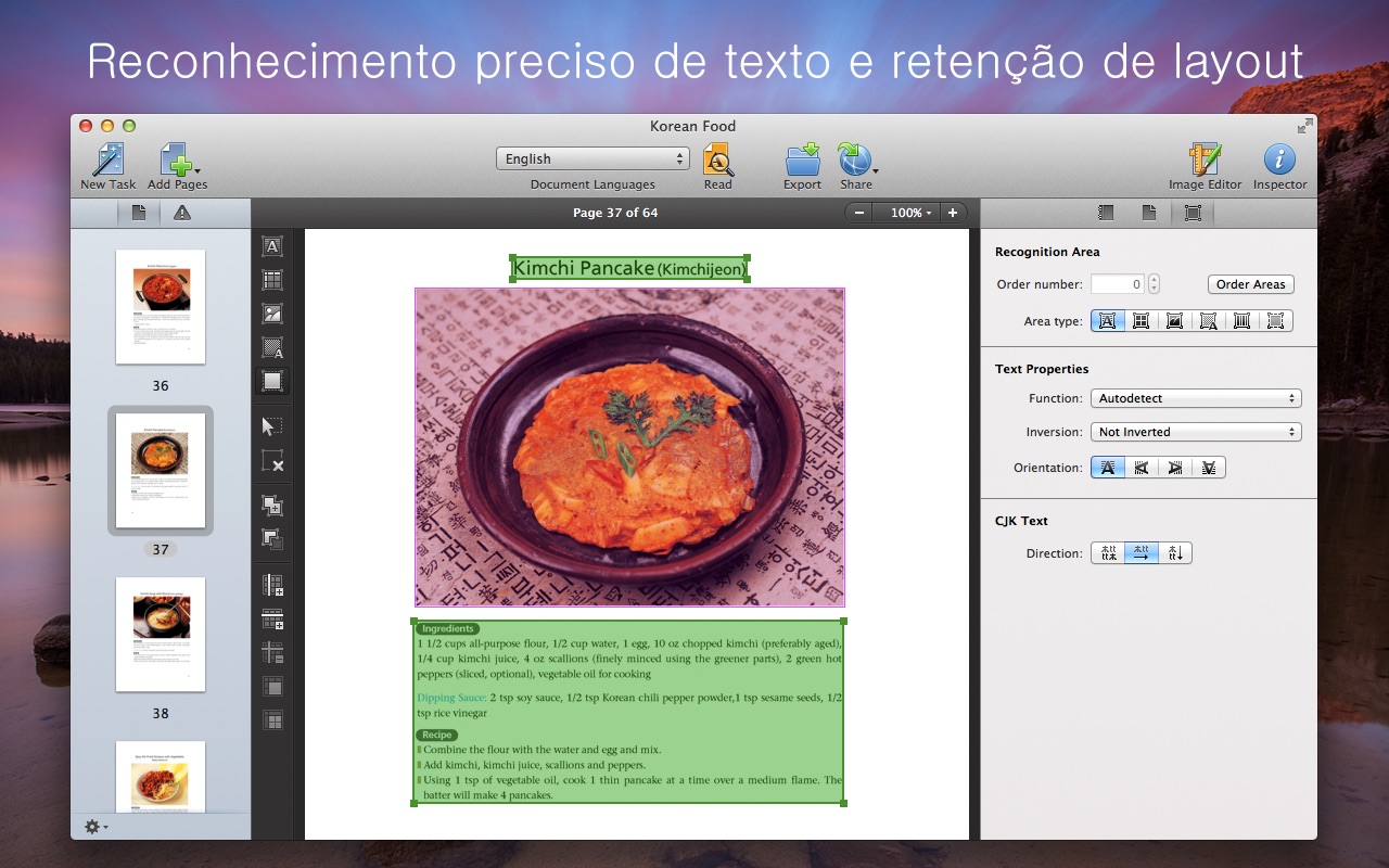 Screenshot do app FineReader OCR Pro