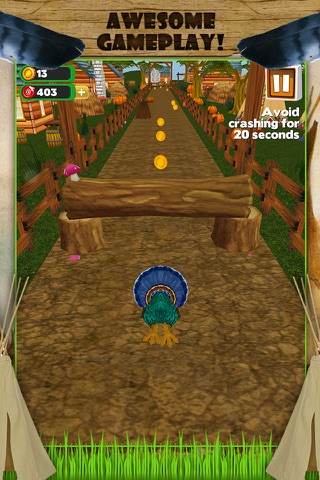 3D Turkey Run Thanksgiving Runner Game PRO screenshot 2