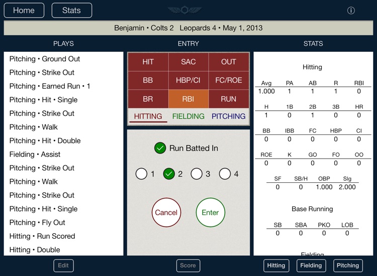 Stat Tap Baseball HD