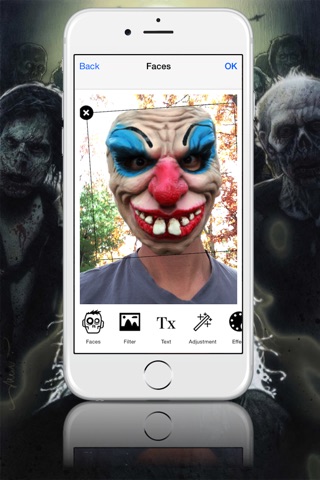 Mask Booth - Transform into a zombie, vampire or scary clown and more! screenshot 4