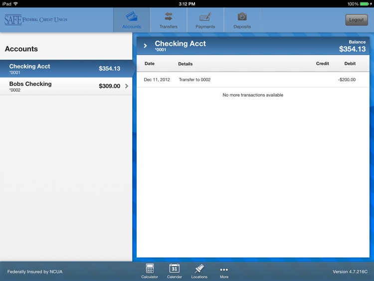 SAFENET TABLET BANKING