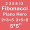 Piano Hero Fibonacci 5X5 - Sliding Number Block And Playing With Piano Sound