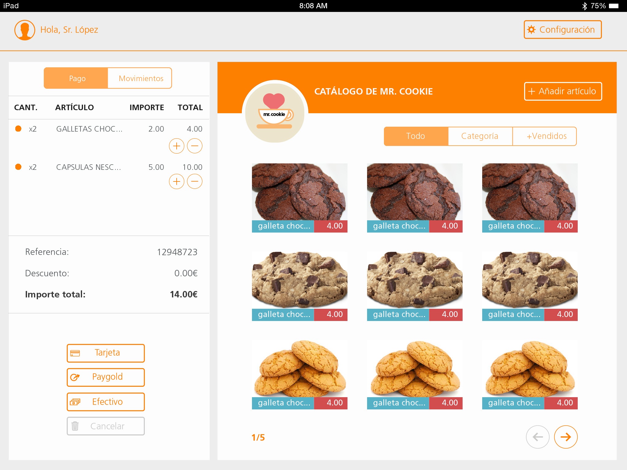 mPOS tablet screenshot 2