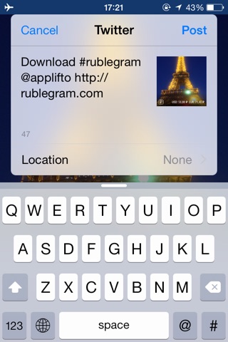 Rublegram - ruble exchange rate in the Instagram picture screenshot 4