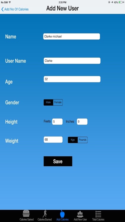 Calorie counter & Diet tracker with calories gain and burn list